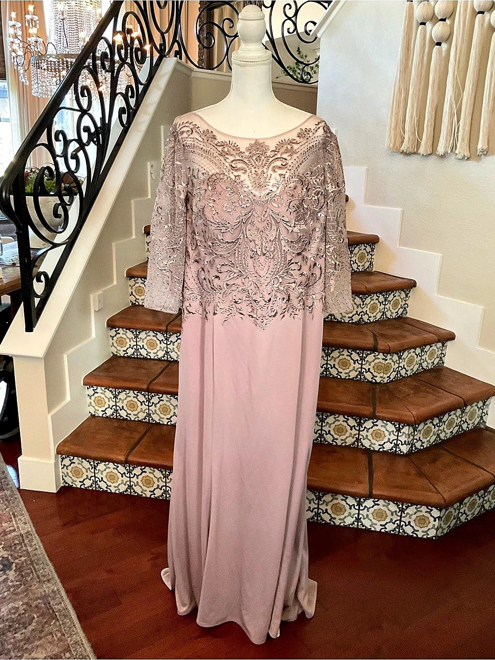 Granzellas Beaded Embellished Maxi Dress in lilac 4XL Like New